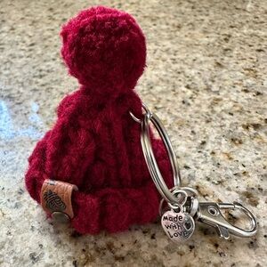 Red Knit Beanie Keychain, Bag Charm..